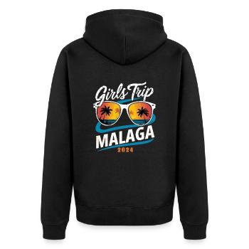 Girls Trip Málaga 2024 - Unisex Premium Bio Zip Hoodie - Schwarz - Hinten - Nico (187cm)
