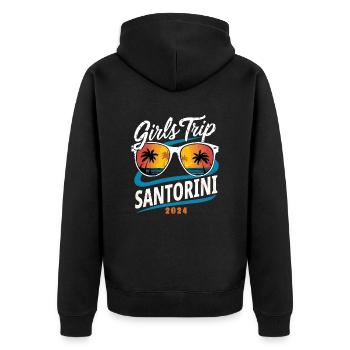 Girls Trip Santorini 2024 - Unisex Premium Organic Zip Hoodie - black - Back - Nico (187cm)