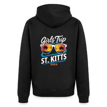 Girls Trip St. Kitts 2024 - Unisex Premium Bio Zip Hoodie - Schwarz - Hinten - Nico (187cm)