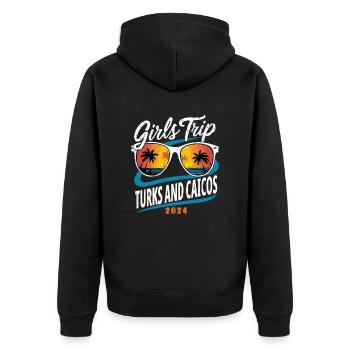 Girls Trip Turks and Caicos Islands 2024 - Unisex Premium Organic Zip Hoodie - black - Back - Nico (187cm)