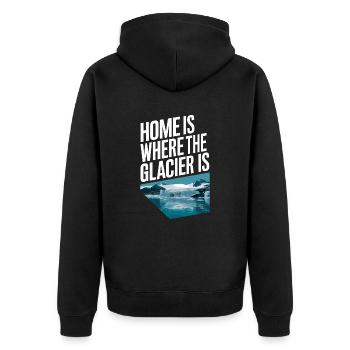 Home is where the glacier is - Iceland Souvenir - Unisex Premium Organic Zip Hoodie - black - Back - Nico (187cm)