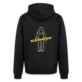 Victim Murder Mystery Dinner Outfit: Crime Scene - Unisex Premium Organic Zip Hoodie - black - Back - Nico (187cm)
