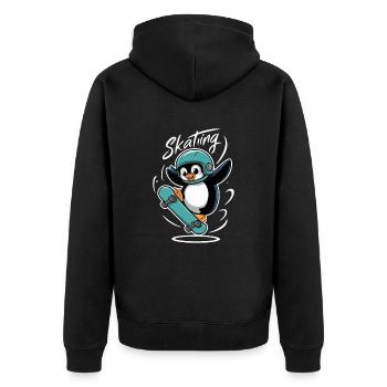 Pingouin Skating Aventurier - Veste à capuche bio Premium Unisexe - noir - Dos - Nico (187cm)