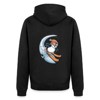 Pingouin Ski Plaisir Hiver - Veste à capuche bio Premium Unisexe - noir - Dos - Nico (187cm)