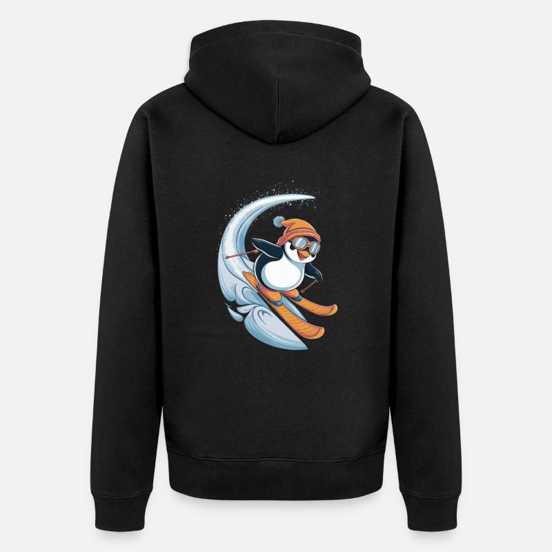 Pingouin Ski Plaisir Hiver - Veste à capuche bio Premium Unisexe - noir