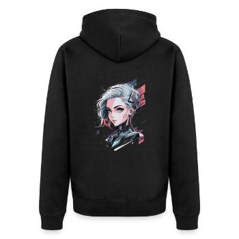 Guerrier cyberpunk futuriste - Veste à capuche bio Premium Unisexe - noir - Dos - Nico (187cm)