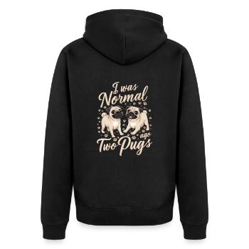 I was normal in front of two boobs - Unisex Premium Organic Zip Hoodie - black - Back - Nico (187cm)