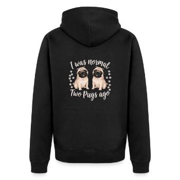 I was normal in front of two boobs - Unisex Premium Organic Zip Hoodie - black - Back - Nico (187cm)