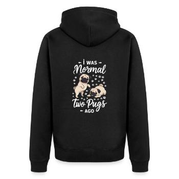 I was normal in front of two boobs - Unisex Premium Organic Zip Hoodie - black - Back - Nico (187cm)