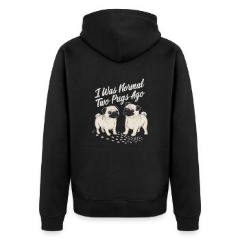 I was normal in front of two boobs - Unisex Premium Organic Zip Hoodie - black - Back - Nico (187cm)