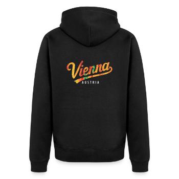 Vienne, Autriche, Souvenir Lettering - Veste à capuche bio Premium Unisexe - noir - Dos - Nico (187cm)