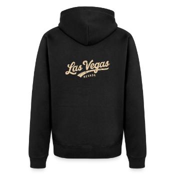 Las Vegas Nevada Souvenir - Unisex Premium Bio Zip Hoodie - Schwarz - Hinten - Nico (187cm)