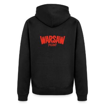 Warsaw Poland Souvenir Reminder - Unisex Premium Organic Zip Hoodie - black - Back - Nico (187cm)