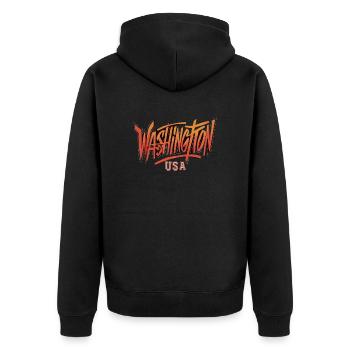 Washington United States Traveler Souvenir - Unisex Premium Organic Zip Hoodie - black - Back - Nico (187cm)