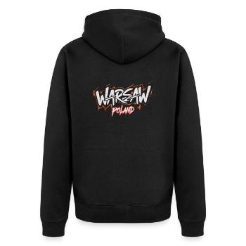 Warsaw Poland Souvenir - Unisex Premium Organic Zip Hoodie - black - Back - Nico (187cm)