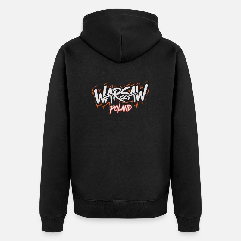 Varsovie Pologne Souvenir - Veste à capuche bio Premium Unisexe - noir