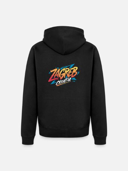 Zagreb Croatia Souvenir - Unisex Premium Organic Zip Hoodie - black