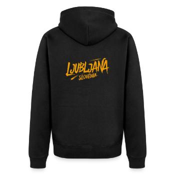 Souvenir de Ljubljana Slovénie - Veste à capuche bio Premium Unisexe - noir - Dos - Nico (187cm)