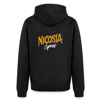 Nicosia Cyprus Souvenir Erinnerung - Unisex Premium Bio Zip Hoodie - Schwarz - Hinten - Nico (187cm)