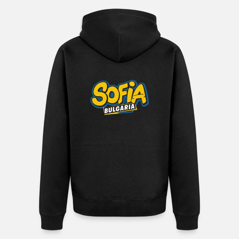 Souvenir Sofia Bulgarie - Veste à capuche bio Premium Unisexe - noir