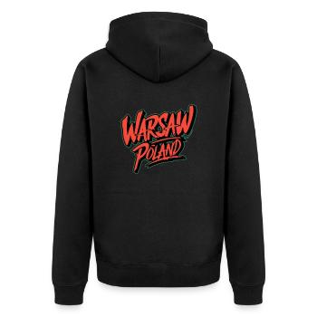 Varsovie Pologne Souvenir Graffiti Style - Veste à capuche bio Premium Unisexe - noir - Dos - Nico (187cm)