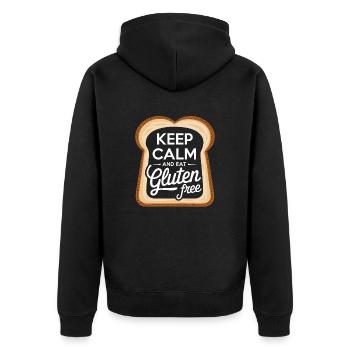 Restez calme et mangez sans gluten - Veste à capuche bio Premium Unisexe - noir - Dos - Nico (187cm)