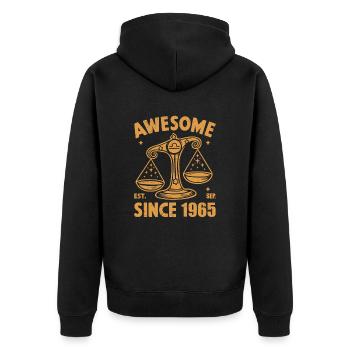 Génial depuis 1965 Anniversaire de la Balance - Veste à capuche bio Premium Unisexe - noir - Dos - Nico (187cm)