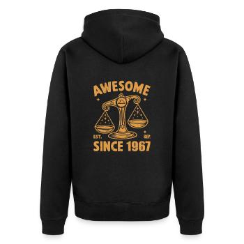 Génial depuis 1967 Anniversaire de la Balance - Veste à capuche bio Premium Unisexe - noir - Dos - Nico (187cm)