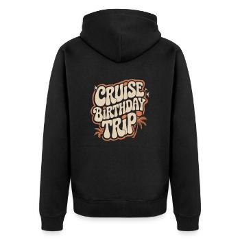 Kreuzfahrt Geburtstag Reise - Unisex Premium Bio Zip Hoodie - Schwarz - Hinten - Nico (187cm)