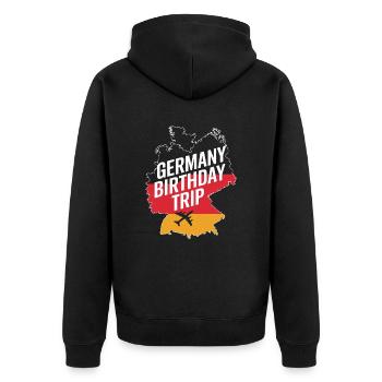 Germany Birthday Trip - Unisex Premium Organic Zip Hoodie - black - Back - Nico (187cm)