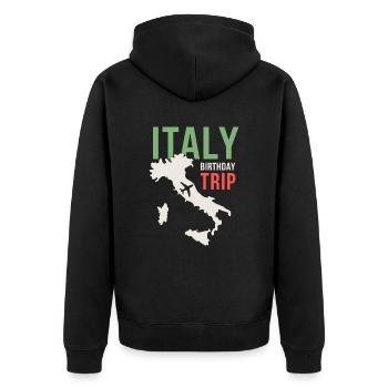 Italien Geburtstag Reise - Unisex Premium Bio Zip Hoodie - Schwarz - Hinten - Nico (187cm)