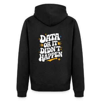 Datenanalyst Datenwissenschaftler Dateningenieur: - Unisex Premium Bio Zip Hoodie - Schwarz - Hinten - Nico (187cm)