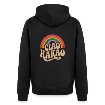Ciao Kakao - Unisex Premium Bio Zip Hoodie - Schwarz - Hinten - Nico (187cm)