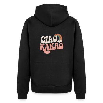 Ciao Kakao - Unisex Premium Bio Zip Hoodie - Schwarz - Hinten - Nico (187cm)