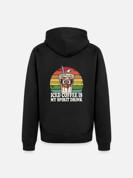 Eiskaffee Ist Mein Lieblingsgetränk - Unisex Premium Bio Zip Hoodie - Schwarz