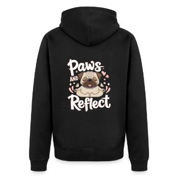 Pattes Et Réfléchir Yoga Carlin Méditation Détendu - Veste à capuche bio Premium Unisexe - noir - Dos - Nico (187cm)