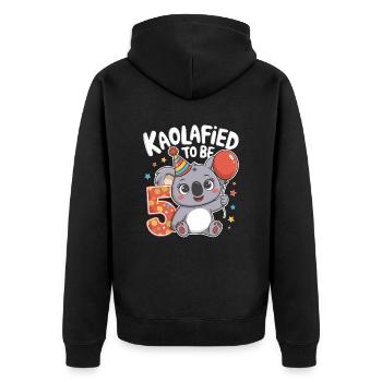 5ème anniversaire Koala Koalafied Motif Amusant - Veste à capuche bio Premium Unisexe - noir - Dos - Nico (187cm)