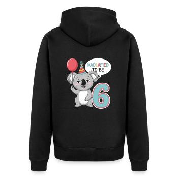 Koalafied To Be 6 - 6. Geburtstag Koala - Unisex Premium Bio Zip Hoodie - Schwarz - Hinten - Nico (187cm)
