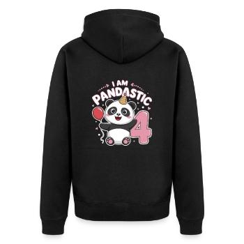 Je suis Pandastic 4e anniversaire Panda - Veste à capuche bio Premium Unisexe - noir - Dos - Nico (187cm)