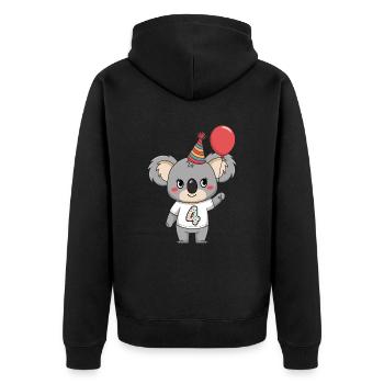4ème anniversaire Koala avec ballon et chapeau de fête - Veste à capuche bio Premium Unisexe - noir - Dos - Nico (187cm)