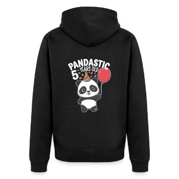 Pandastic 5 ans anniversaire Panda - Veste à capuche bio Premium Unisexe - noir - Dos - Nico (187cm)