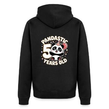 5ème anniversaire Panda Ours Panda Table 5 ans - Veste à capuche bio Premium Unisexe - noir - Dos - Nico (187cm)