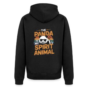 The panda is my spirit animal - Unisex Premium Organic Zip Hoodie - black - Back - Nico (187cm)