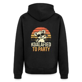 Koalafied To Party Funny Koala avec des lunettes de soleil - Veste à capuche bio Premium Unisexe - noir - Dos - Nico (187cm)
