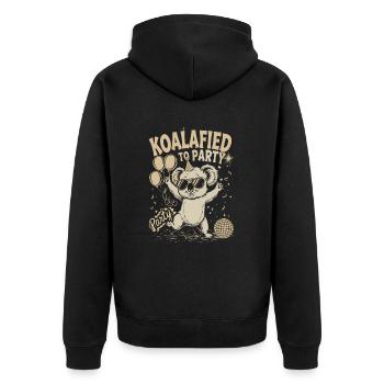 Qualified for partying koala with sunglasses - Unisex Premium Organic Zip Hoodie - black - Back - Nico (187cm)