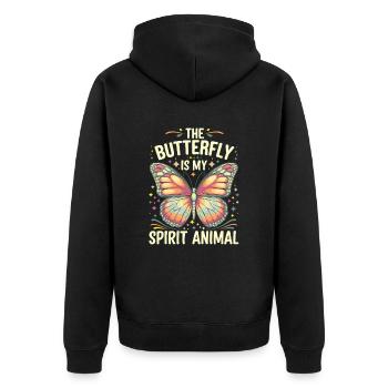 Schmetterling Le papillon est mon animal spirituel - Veste à capuche bio Premium Unisexe - noir - Dos - Nico (187cm)