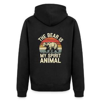 Bär The Bear Is My Spirit Animal - Unisex Premium Organic Zip Hoodie - black - Back - Nico (187cm)