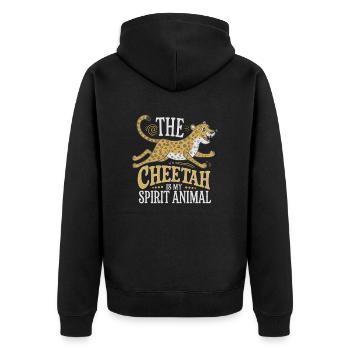 Gepard The Cheetah Is My Spirit Animal Gepard - Unisex Premium Organic Zip Hoodie - black - Back - Nico (187cm)
