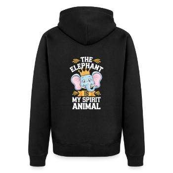 Elefant The Elephant Is My Spirit Animal Elefant - Unisex Premium Organic Zip Hoodie - black - Back - Nico (187cm)