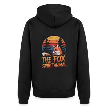Fuchs The Fox Is My Spirit Animal - Unisex Premium Organic Zip Hoodie - black - Back - Nico (187cm)